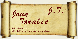 Jova Taralić vizit kartica